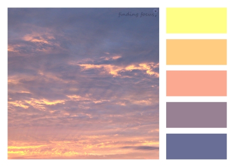 sunset sundown color block image