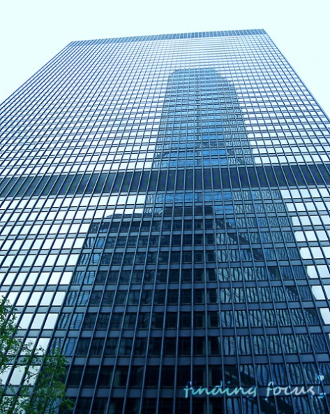 reflection of Trump Towers in Chicago Illinois